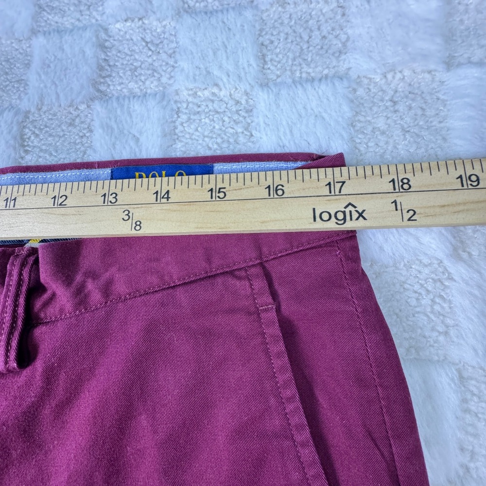 Polo Ralph Lauren Mens Stretch Slim Fit Chino Pants Burgundy Maroon 34 x 29 - Picture 5 of 12